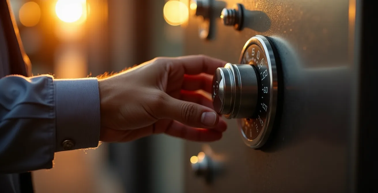 Coffre-fort professionnel haute sécurité dans un bureau commercial