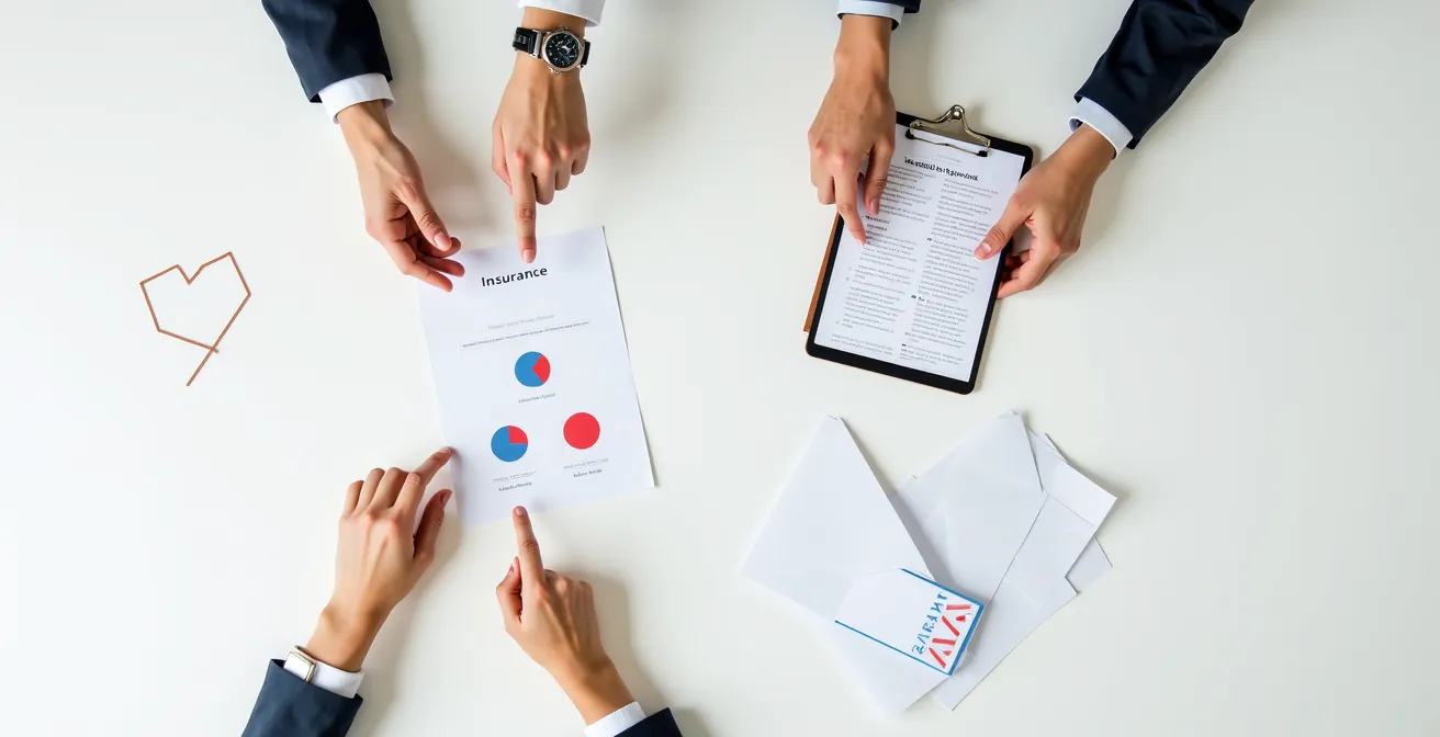 Conseiller courtier analysant des contrats avec son client dans un bureau moderne